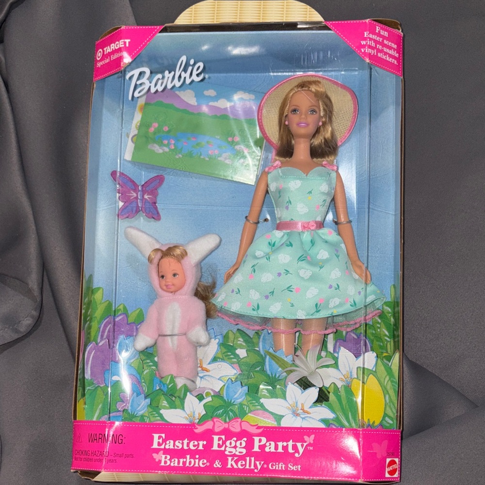 Mattel 1999 Easter Egg Party Barbie and Kelly Gift set Target collection